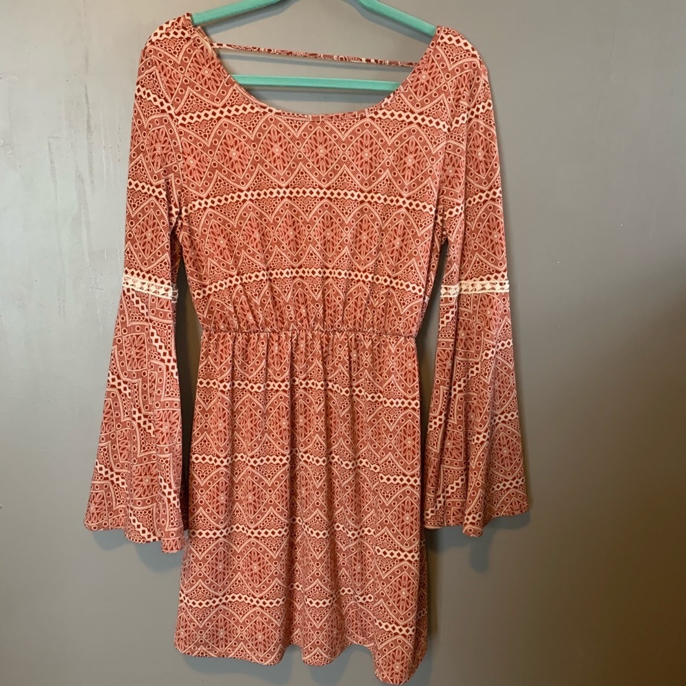 Bo Bel Boho Bell Sleeve Mini Dress